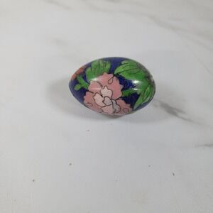 Vintage Chinese cloisonne enamel egg 2"‎ Tall Chipped